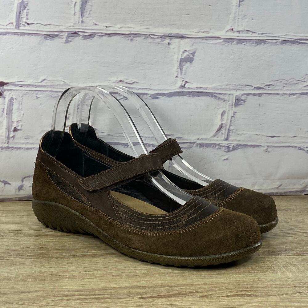 Naot Kirei Brown Mary Jane Flats EU 40 US 9 Slip On Suede Leather Shoes